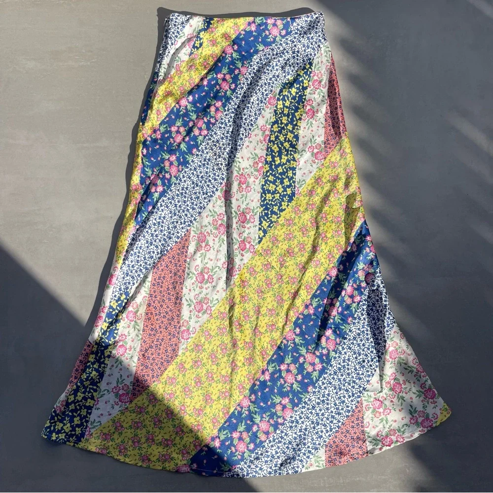Nasty Gal Floral Patchwork Skirt